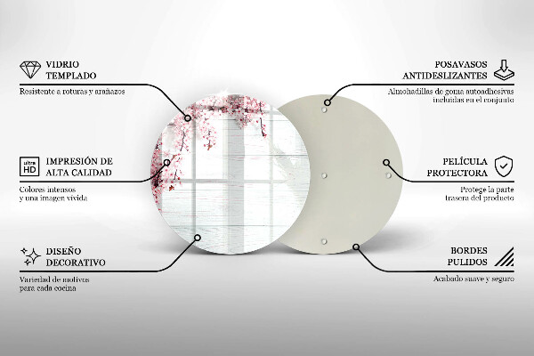 Üveg vágódeszka Virágok a táblákon