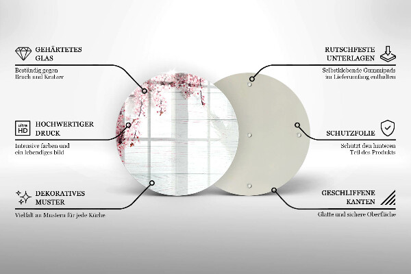 Üveg vágódeszka Virágok a táblákon