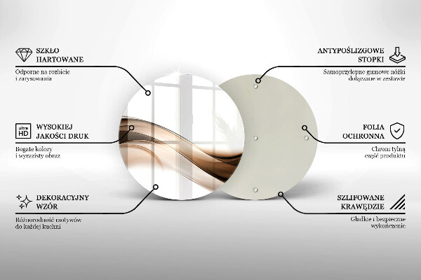 Üveg vágódeszka Absztrakt barna vonalak