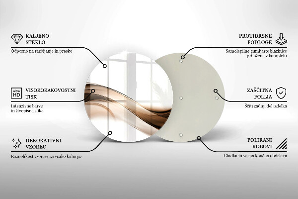 Üveg vágódeszka Absztrakt barna vonalak