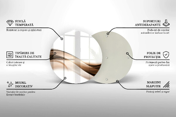 Üveg vágódeszka Absztrakt barna vonalak