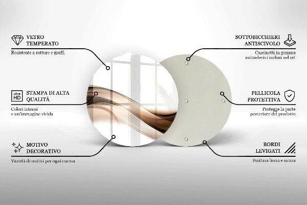 Üveg vágódeszka Absztrakt barna vonalak