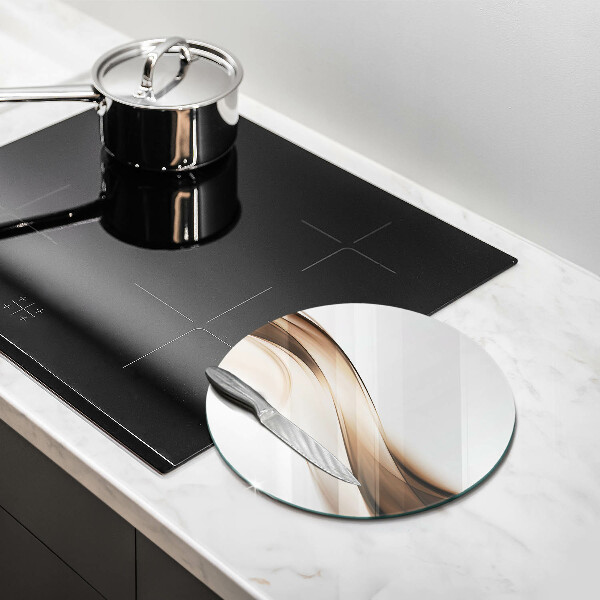 Üveg vágódeszka Absztrakt barna vonalak