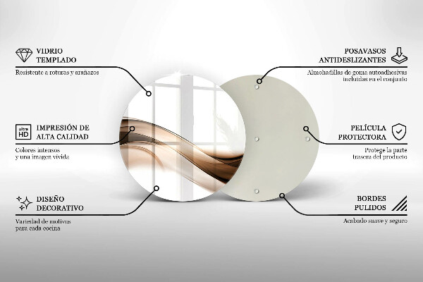 Üveg vágódeszka Absztrakt barna vonalak