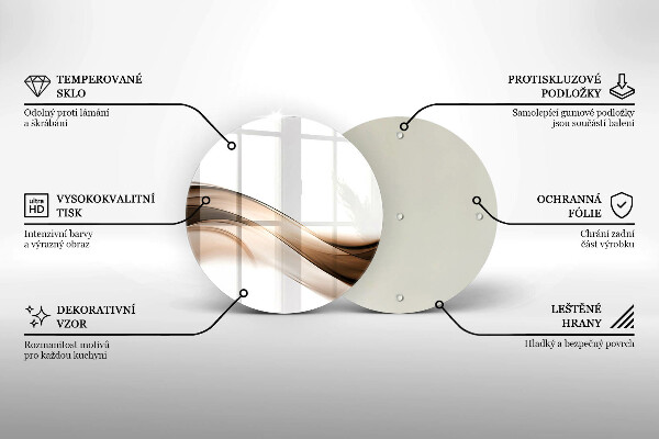 Üveg vágódeszka Absztrakt barna vonalak