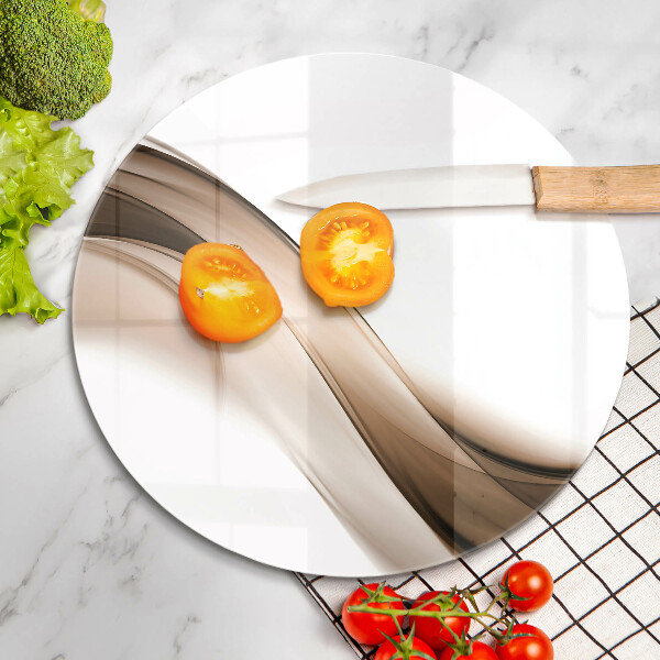 Üveg vágódeszka Absztrakt barna vonalak