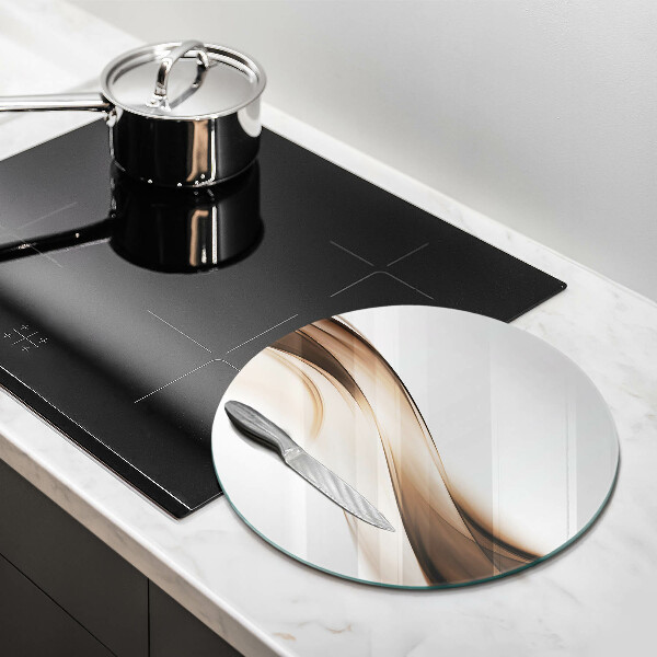 Üveg vágódeszka Absztrakt barna vonalak