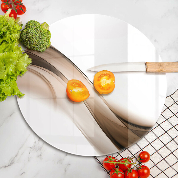 Üveg vágódeszka Absztrakt barna vonalak