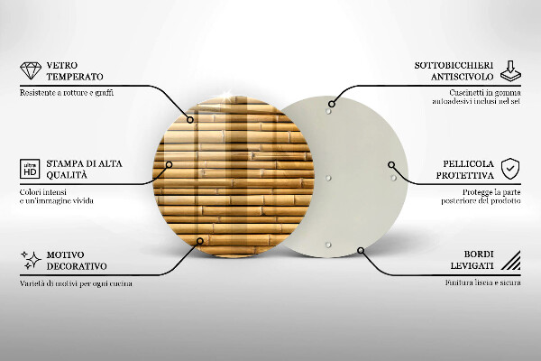 Üveg vágódeszka Természet boho bambusz