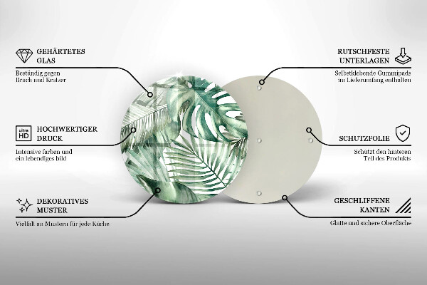 Üveg vágódeszka Festett levelek