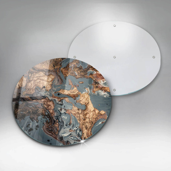 Üveg vágódeszka Dekoratív szikla arannyal