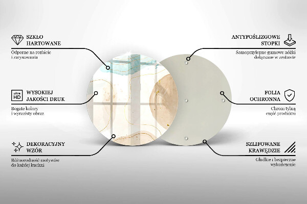 Üveg vágódeszka Boho foltok és arany