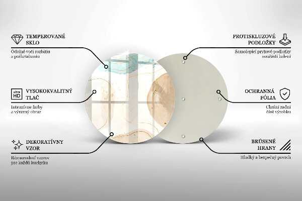 Üveg vágódeszka Boho foltok és arany