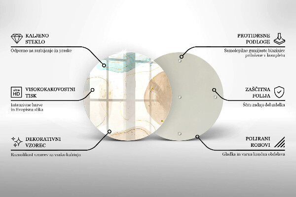 Üveg vágódeszka Boho foltok és arany