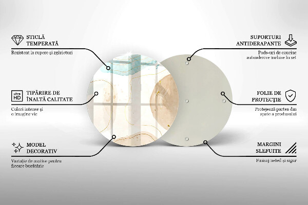 Üveg vágódeszka Boho foltok és arany
