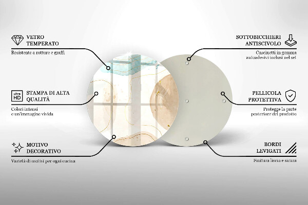 Üveg vágódeszka Boho foltok és arany