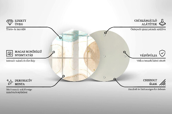 Üveg vágódeszka Boho foltok és arany