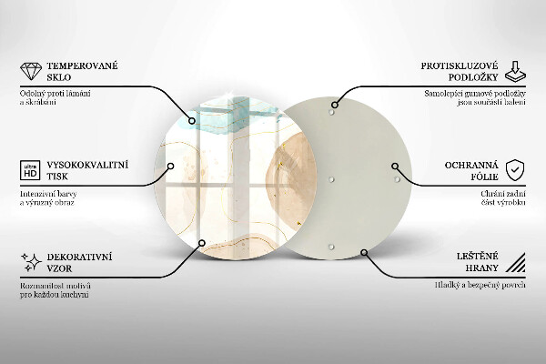 Üveg vágódeszka Boho foltok és arany