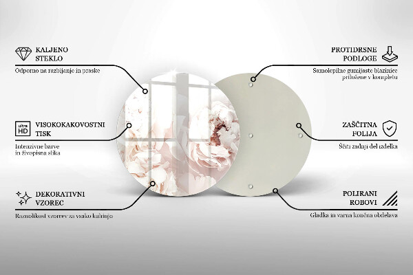 Üveg vágódeszka Pasztell bazsarózsa