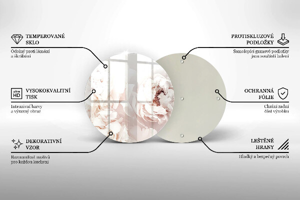 Üveg vágódeszka Pasztell bazsarózsa