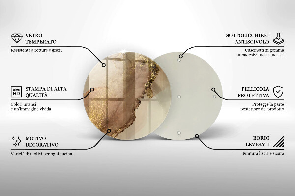 Üveg vágódeszka Arany absztrakció