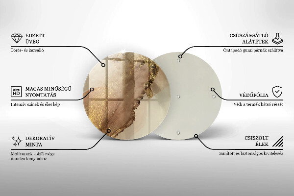 Üveg vágódeszka Arany absztrakció