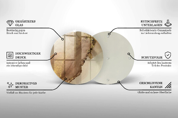 Üveg vágódeszka Arany absztrakció