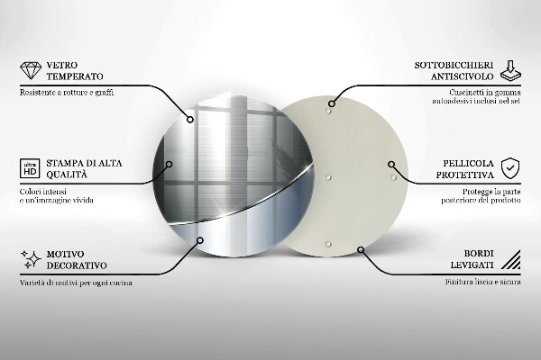 Üveg vágódeszka Fém absztrakciós minta