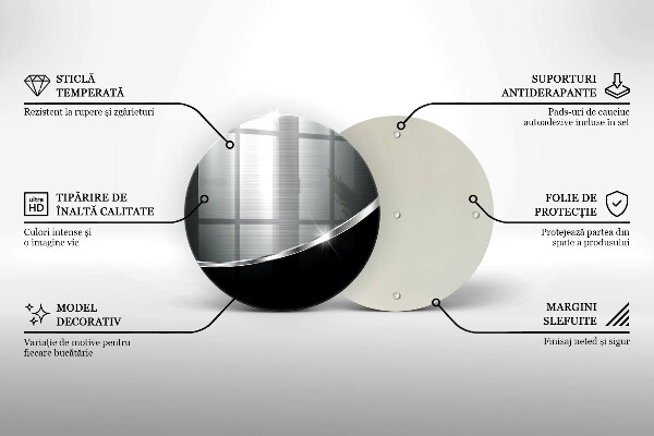Üveg vágódeszka Absztrakció fémmel