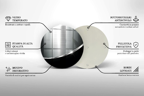 Üveg vágódeszka Absztrakció fémmel