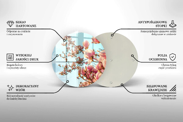 Üveg vágódeszka Rózsaszín virágú fa
