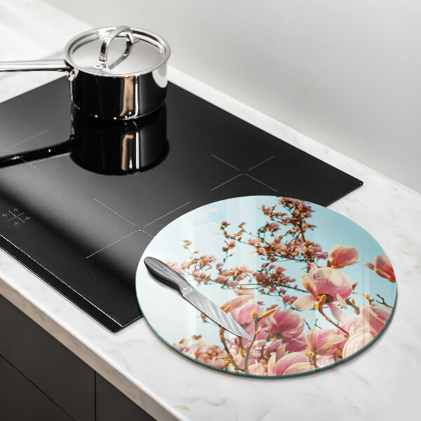 Üveg vágódeszka Rózsaszín virágú fa