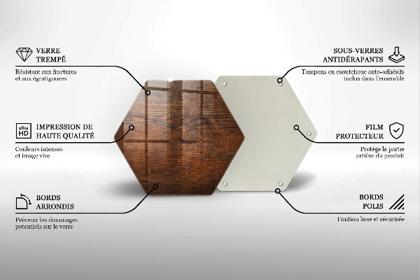 Üveg vágódeszka Sötét fa tábla