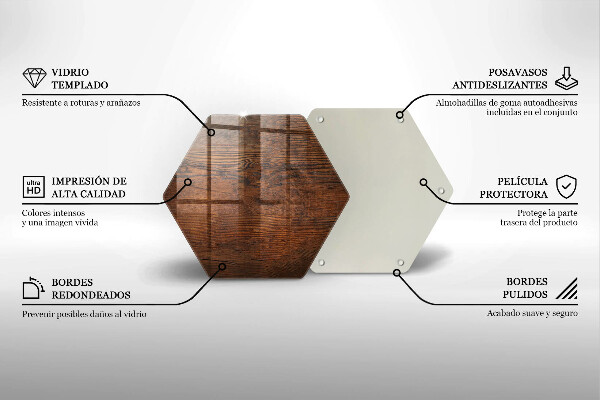 Üveg vágódeszka Sötét fa tábla