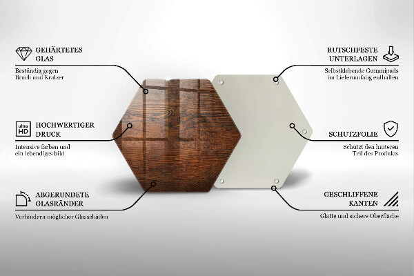 Üveg vágódeszka Sötét fa tábla