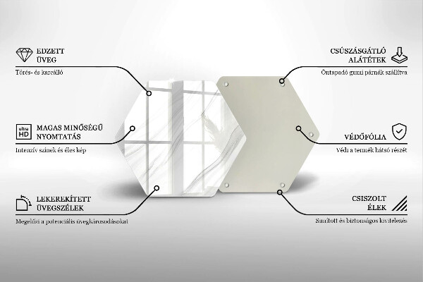 Üveg vágódeszka Finom márvány