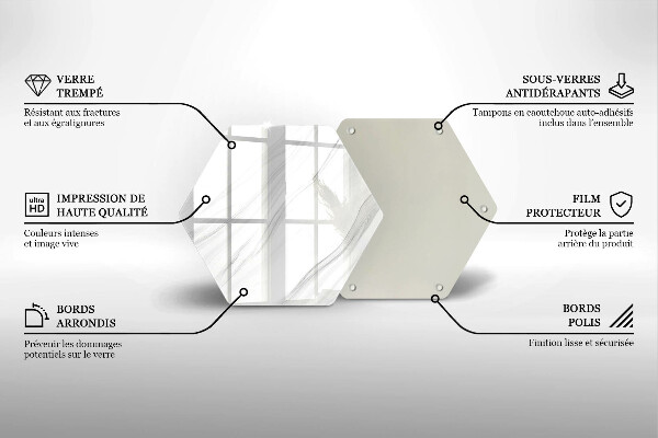 Üveg vágódeszka Finom márvány