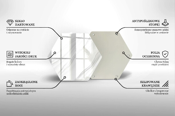 Üveg vágódeszka Finom márvány