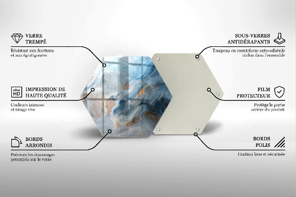 Üveg vágódeszka Márvány textúra