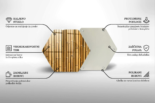 Üveg vágódeszka Természet boho bambusz