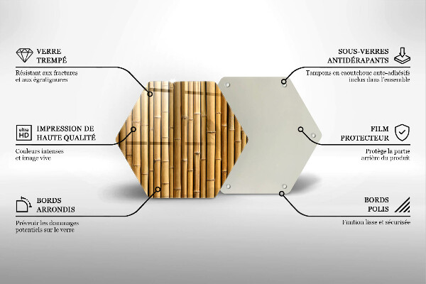 Üveg vágódeszka Természet boho bambusz