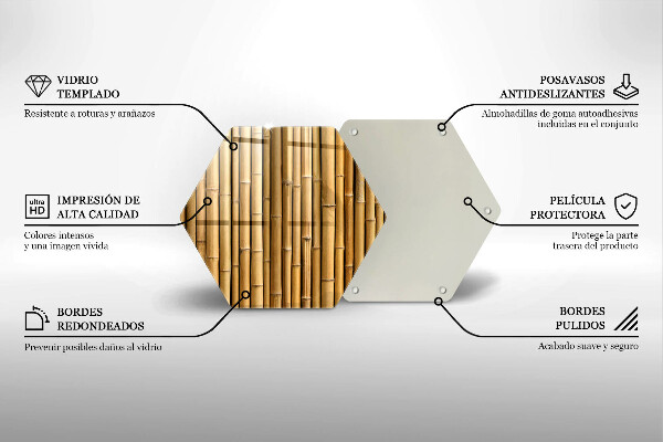 Üveg vágódeszka Természet boho bambusz