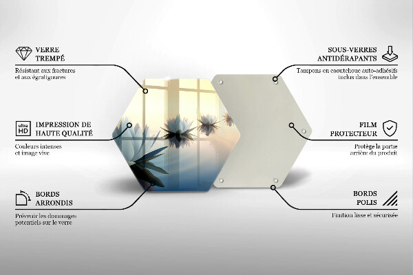 Üveg vágódeszka Liliom virágok a vízen