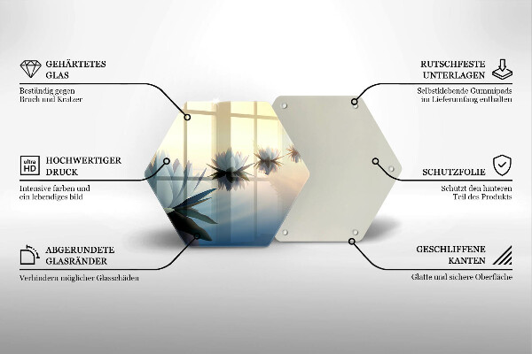 Üveg vágódeszka Liliom virágok a vízen