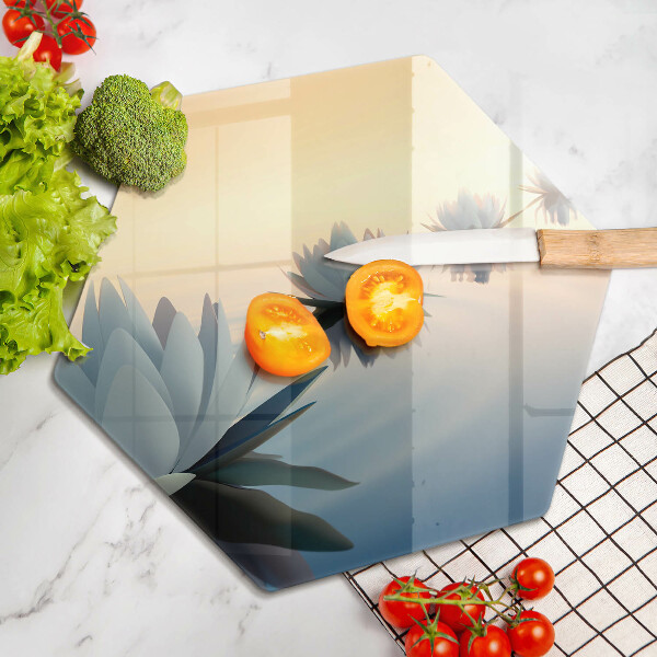 Üveg vágódeszka Liliom virágok a vízen