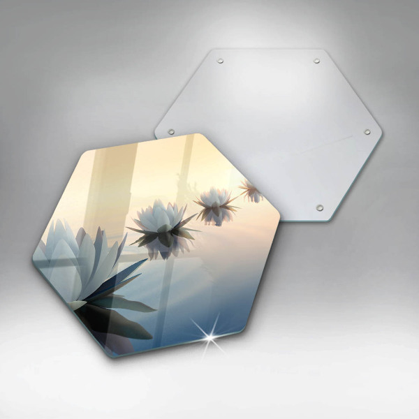 Üveg vágódeszka Liliom virágok a vízen