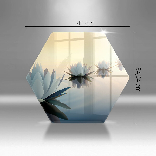 Üveg vágódeszka Liliom virágok a vízen