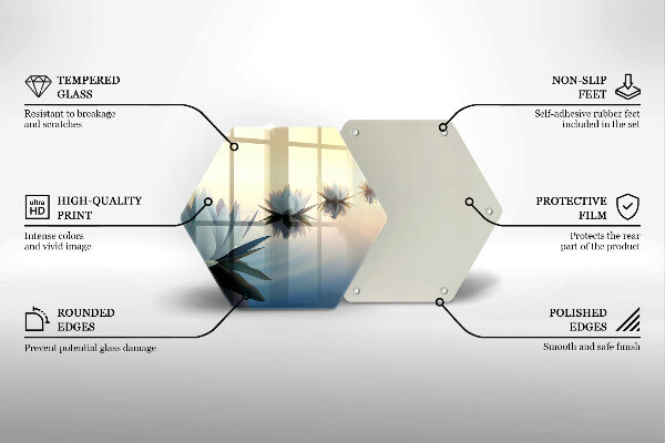 Üveg vágódeszka Liliom virágok a vízen