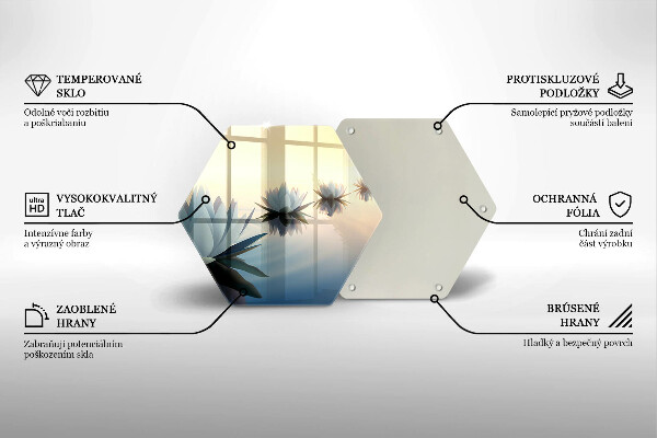 Üveg vágódeszka Liliom virágok a vízen