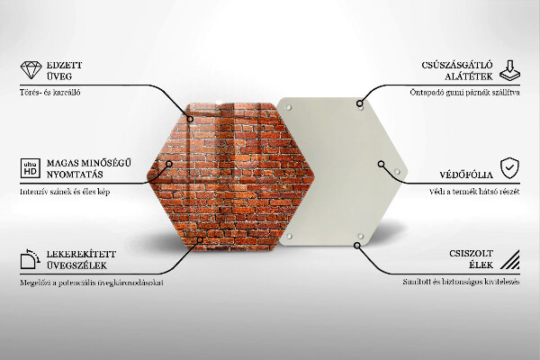 Üveg vágódeszka Téglafal fala